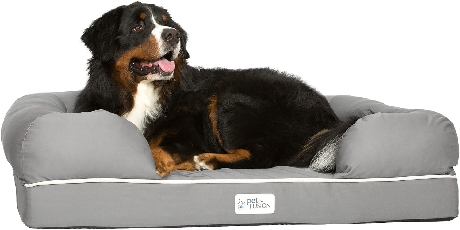 PetFusion Ultimate Dog Bed, Orthopedic Memory Foam, Multiple Sizes/Colors, Medium Firmness Pillow, Waterproof Liner, YKK Zippers, Breathable 